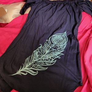 Navy blue off the shoulder dress or tunic